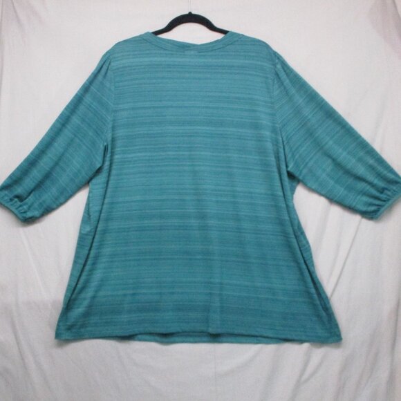 JMS Just My Size 3/4 Sleeve Heather Teal Green Woman Size | 3X - Picture 7 of 9